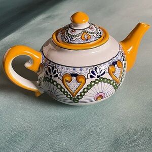 Talavera Ceramic Teapot Puebla Mexico Ansar